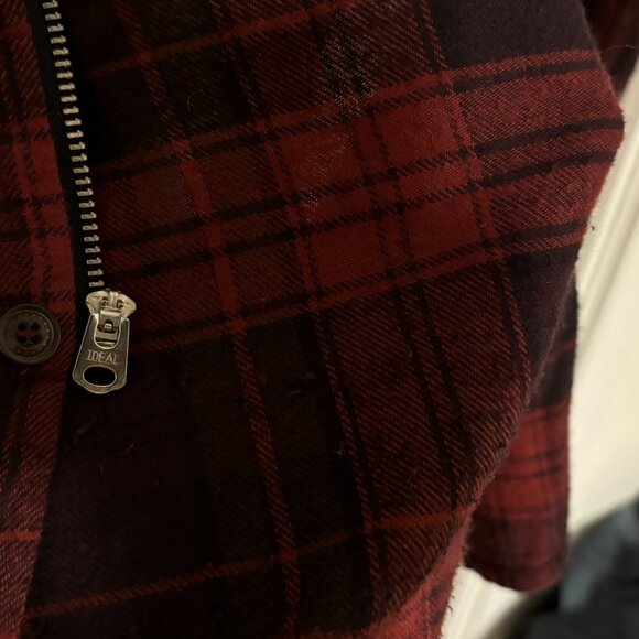 Wings + Horns Checked Plaid Zip Shirt - Small - Picture 4 of 11